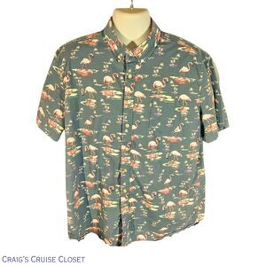 Sonoma Goods for Life Men's  Flamingo Print Short Sleeve Shirt. Size XL